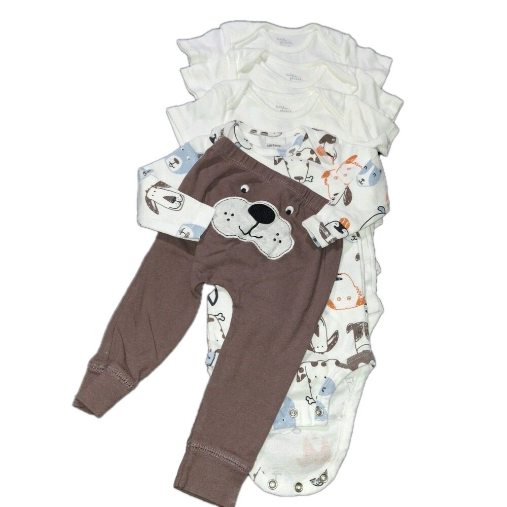 5 Pcs 3 9 Month Little Planet Organic By Carter’s White Bodysuits 1 2pc Carter's